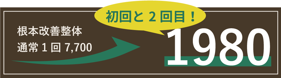 ご新規様限定通常1回7700円が2回で1980円